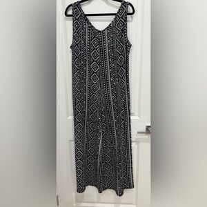 LuLaRoe Natalie Black and White Geometric Jumpsuit NWOT